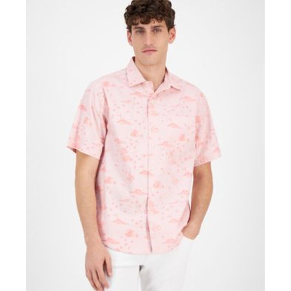 Tommy Bahama Island Bound Chambray Men's S/S SMALL PETITE "Candy Rose" NWT